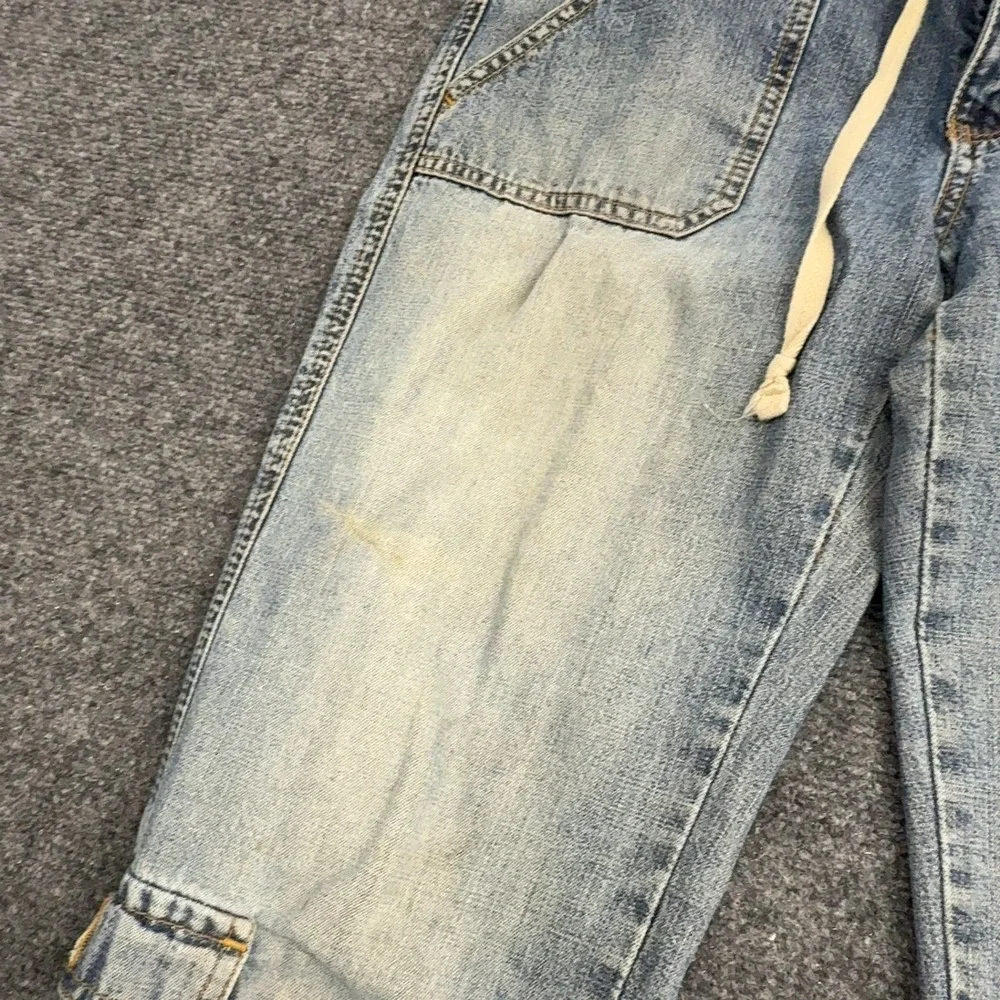 Vintage Aeropostale Capri Jeans Women 5/6 Blue Cotton Cargo Drawstring Y2K Style